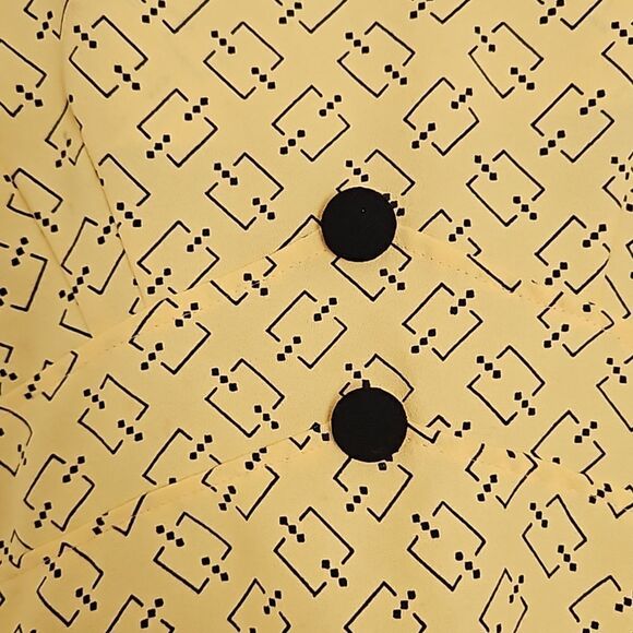 Vintage 1960s Custom-Made Women's Maxi Dress With Bell Short Sleeves Yellow Med - Picture 7 of 16